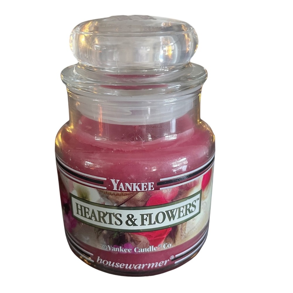 Vintage Yankee Candle Hearts & Flowers 3.7 oz Jar Unburned Discontinued NOS